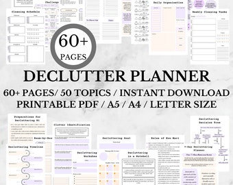 Declutter Planner | Decluttering Tips | ADHD Household Planner| Life Organizer Pdf| Printable Household Management Binder| Cleaning Schedule