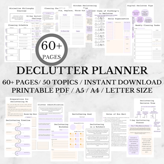Declutter Planner | Decluttering Tips | ADHD Household Planner| Life Organizer Pdf| Printable Household Management Binder| Cleaning Schedule