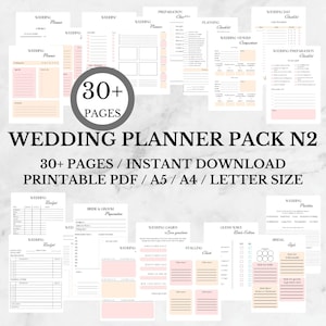 Wedding Planner Bundle | Printable Wedding Binder| Wedding Budget| Wedding Organizer Pdf| Wedding Itinerary| Wedding Planning Book Checklist