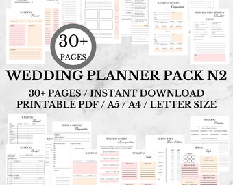 Wedding Planner Bundle | Printable Wedding Binder| Wedding Budget| Wedding Organizer Pdf| Wedding Itinerary| Wedding Planning Book Checklist