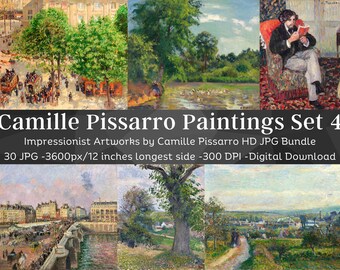 カミーユ・ピサロの絵画 30 高画質印刷可能アート装飾セット 4