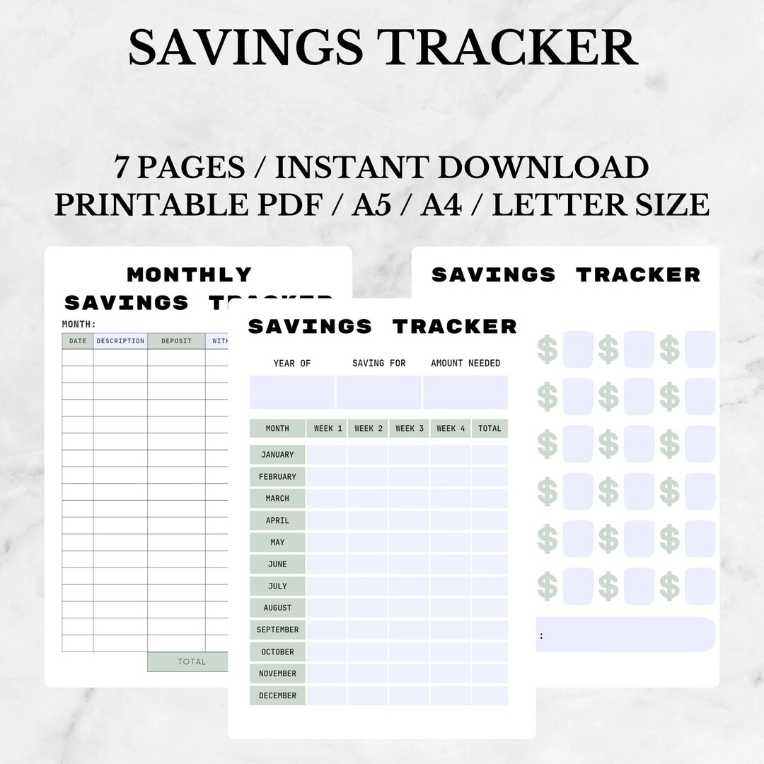 Savings Goal Planner Printable Pdf Sinking Funds Tracker Savings ...