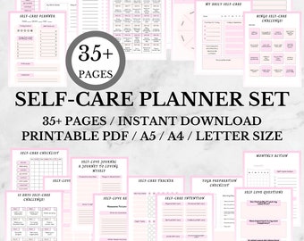 Planificador de cuidado personal imprimible / Planificador de TDAH de bienestar / Planificador de prosperidad / Kit de hojas de trabajo de salud mental / Mindfulness Journal Pdf / Amor propio