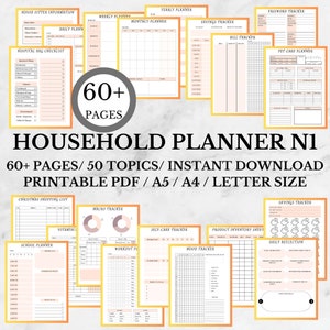 Ultimate Household Planner | Life Organizer PDF | Printable Life Binder Inserts | ADHD Home Management| Household Budget| Home Cleaning Plan