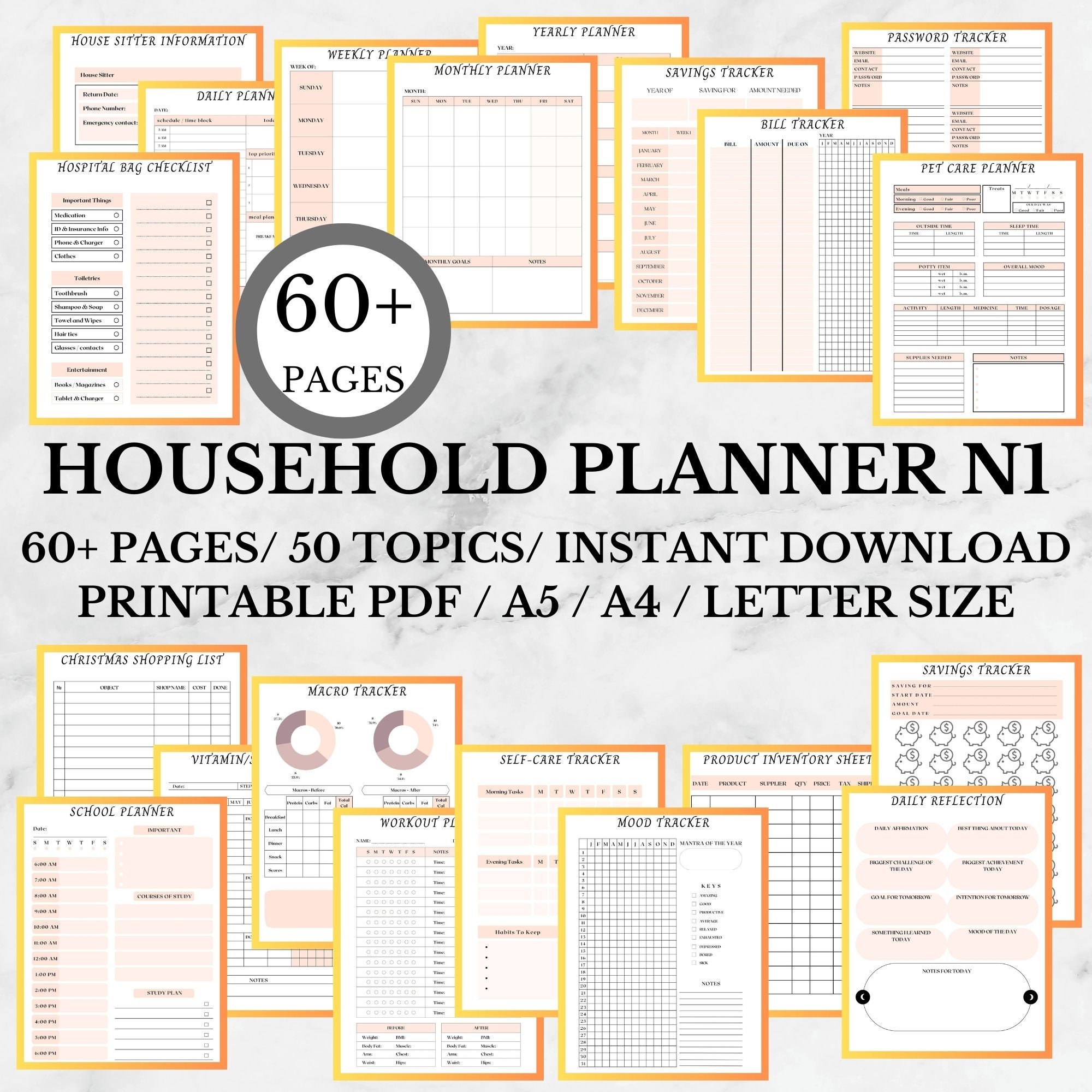 Ultimate Household Planner Life Organizer PDF Printable Life Binder ...