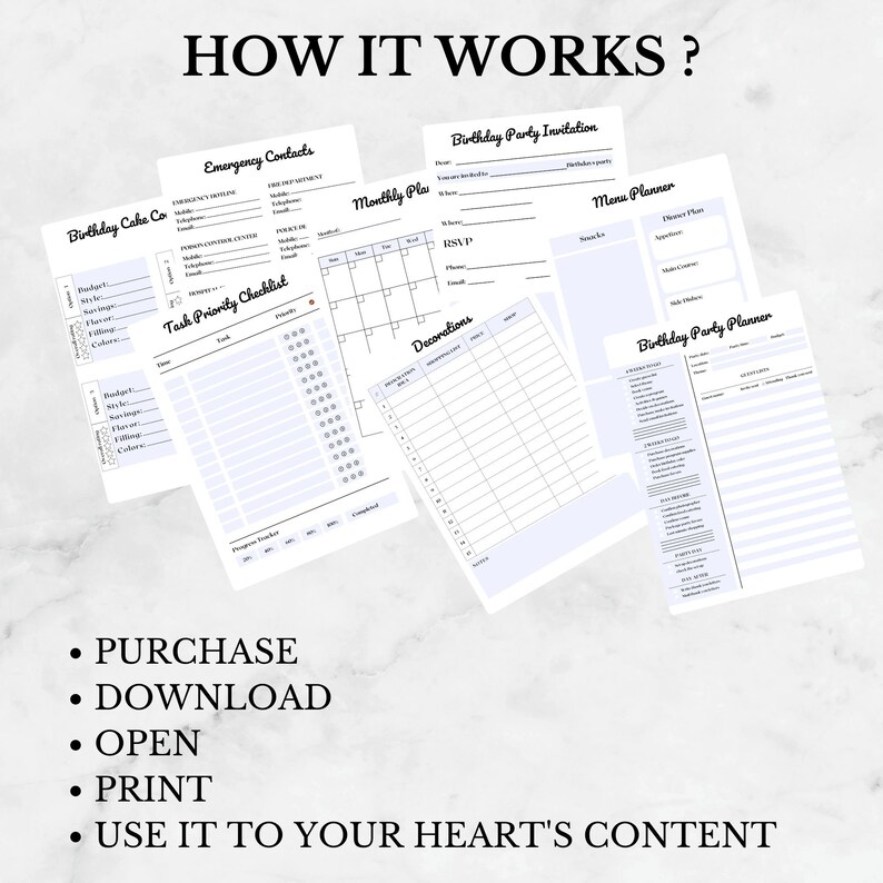 Birthday Planner Printable | Party Planner Pdf | Party Checklist ...