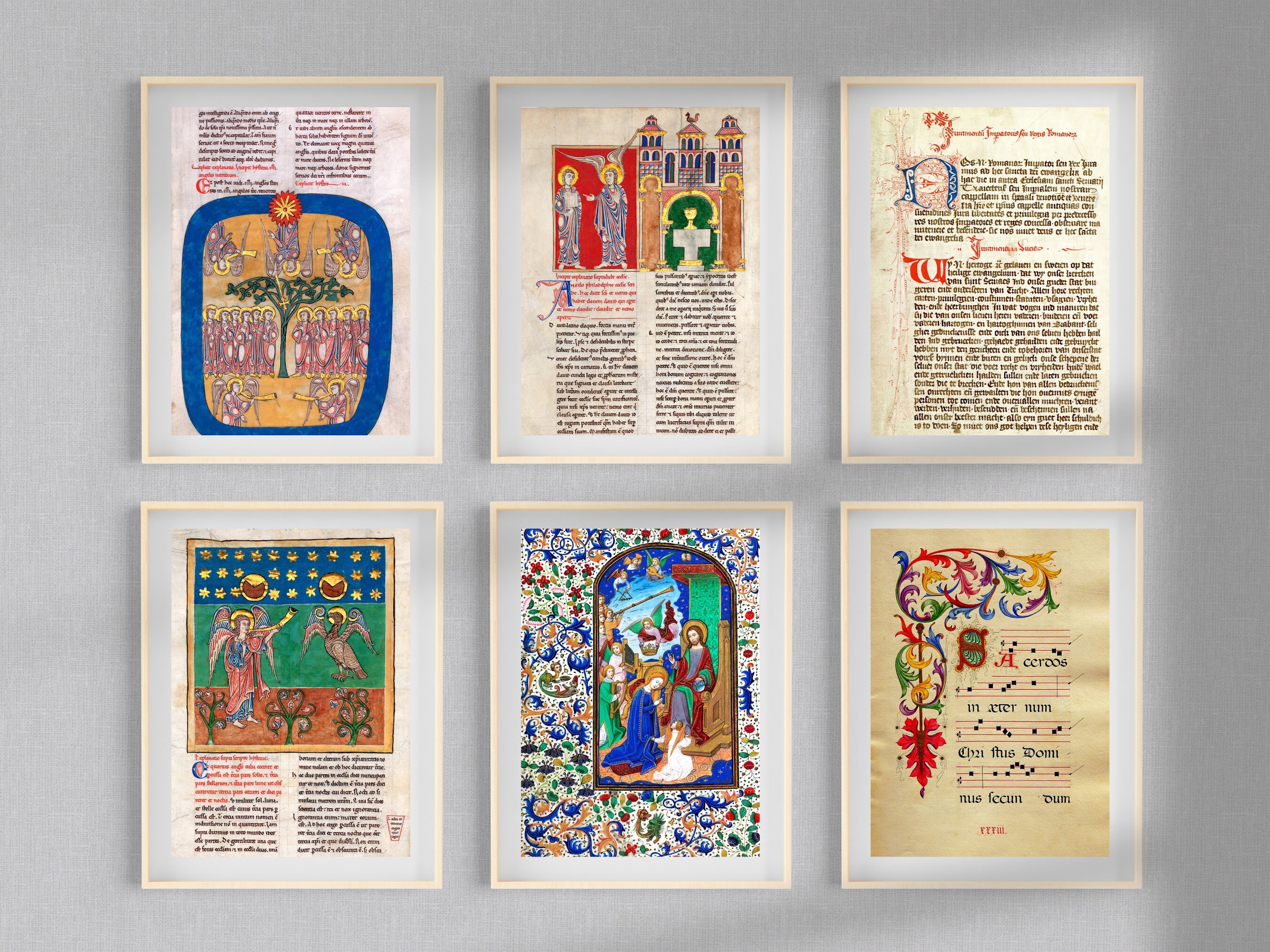 Illuminated Manuscript 36 Medieval Religious Renaissance Illustrations ...