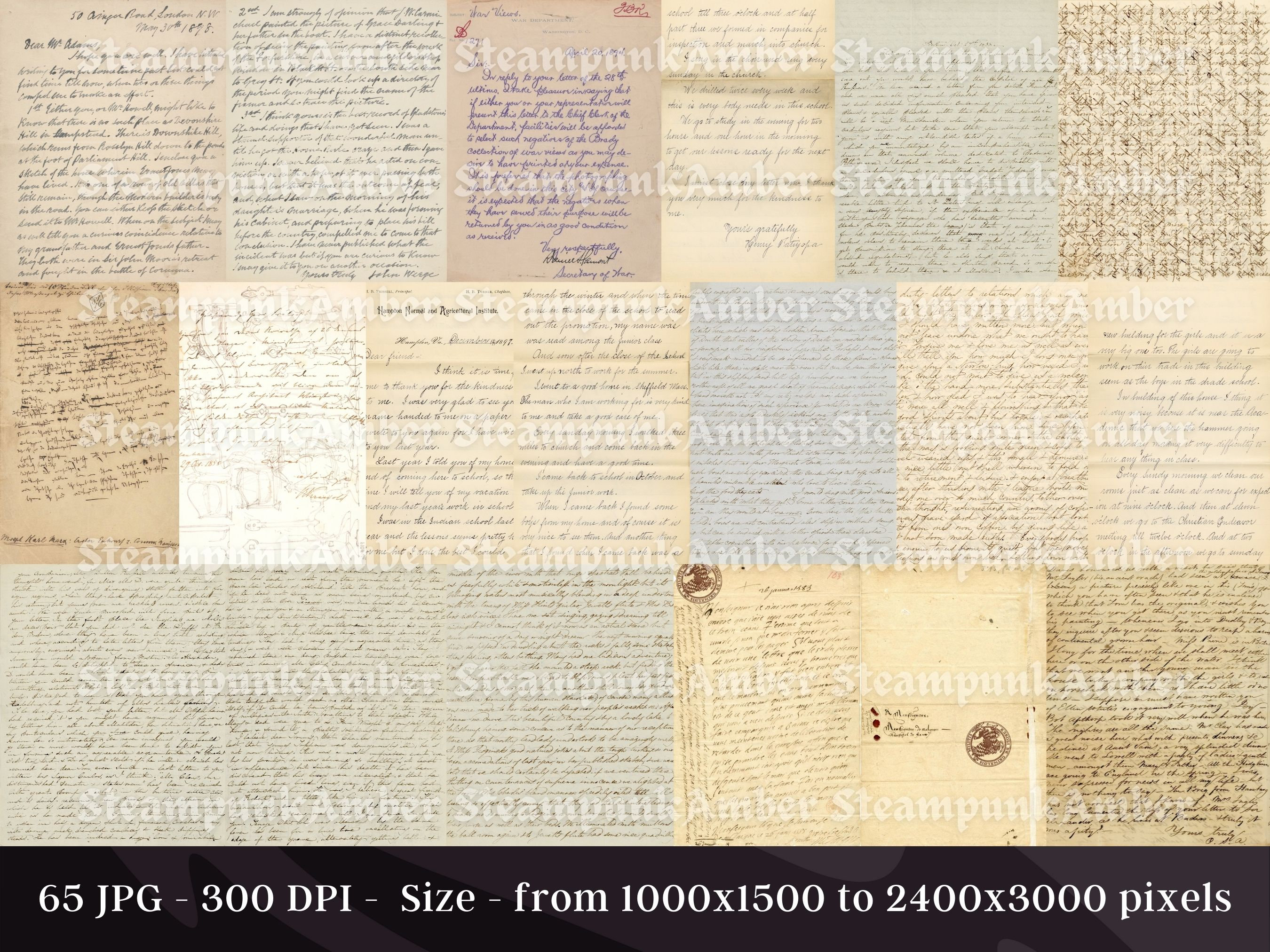Letter Note Images 65 Vintage Handwritten Letters & Notes | Paper Bundle | Old Digital ...