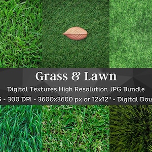 Digital Grass & Lawn Texture | 22 Digital Grass Paper | Scrapbook Background | Green Field, Lawn, Meadow | Instant Download | Commercial Use