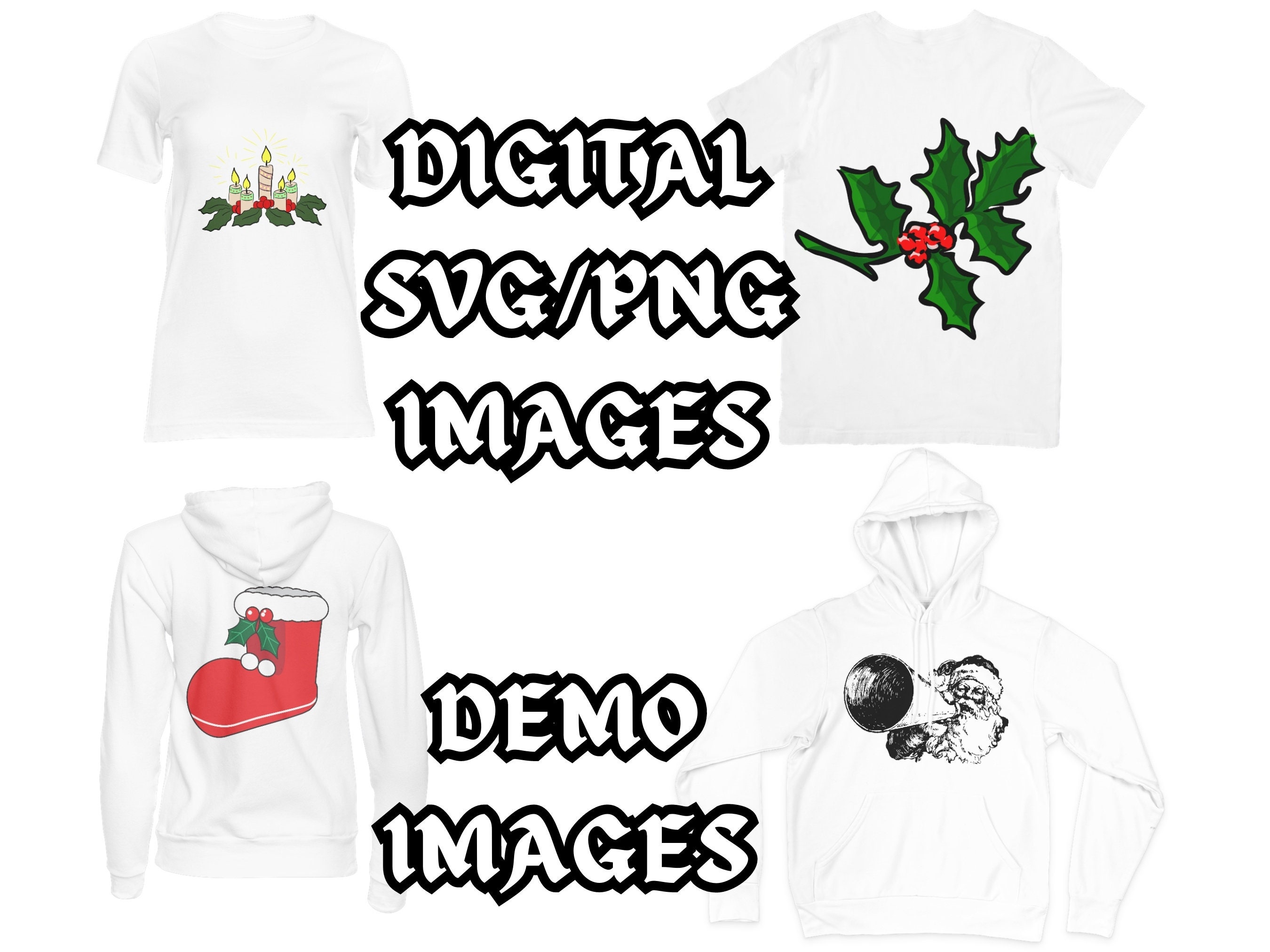Christmas Clipart 91 PNG & SVG Bundle| Santa Claus Reindeer Gift Tree ...