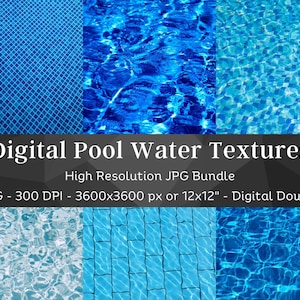 20 Digitale Pool Wasser Textur | Digitales Wasser Papier N1 | Scrapbook Pool Hintergrund | Sommer Pool Wasser | Sofort Download | Kommerzielle Nutzung