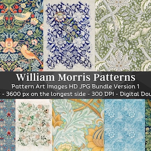 William Morris Musterpaket | 24 Vintage Muster | HQ Bild Bundle Printable Wall Art Classic | Sofortiger digitaler Download | Kommerzielle Nutzung
