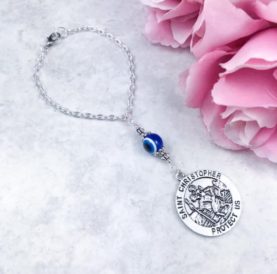 St Christopher Car Charm Evil Eye Car 