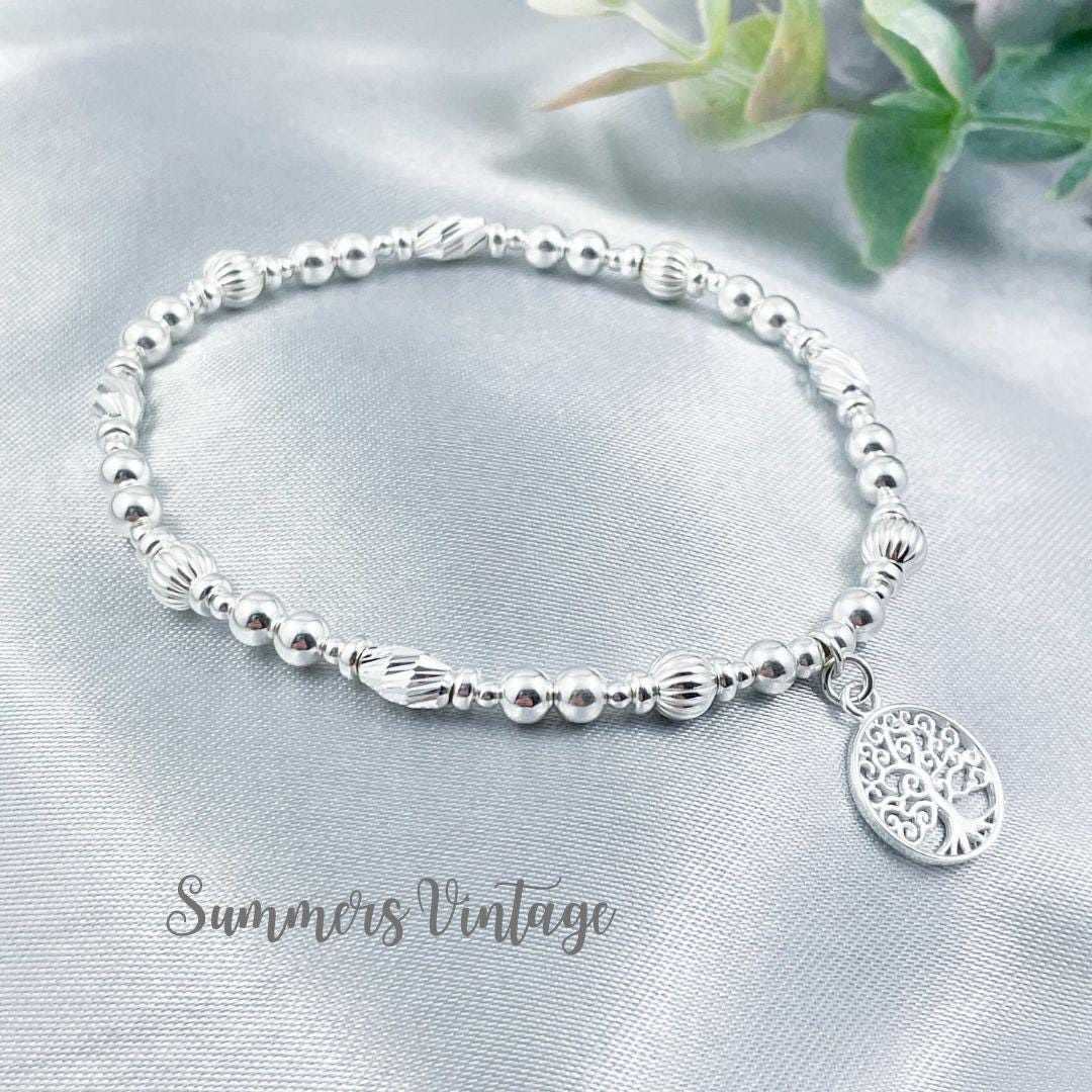 Sterling Silver Tree of Life Bracelet, Spiritual Jewellery, Luxury