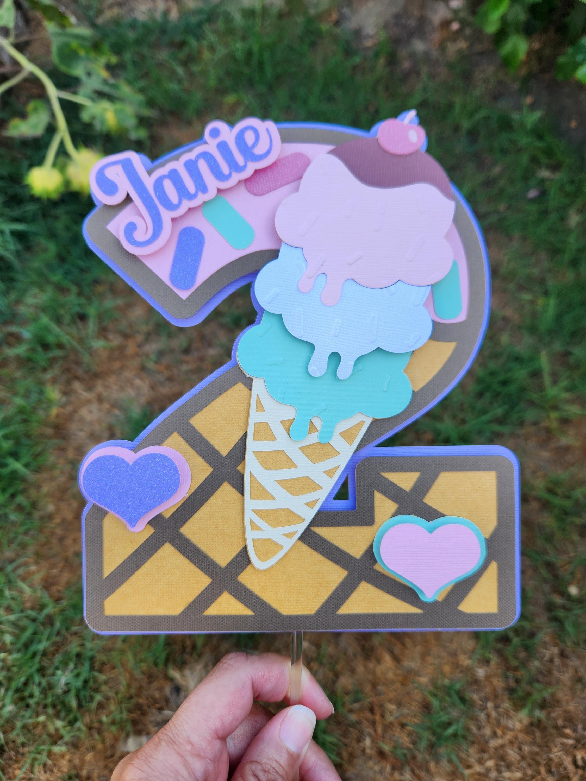 Ice Cream Cake Topper personalized