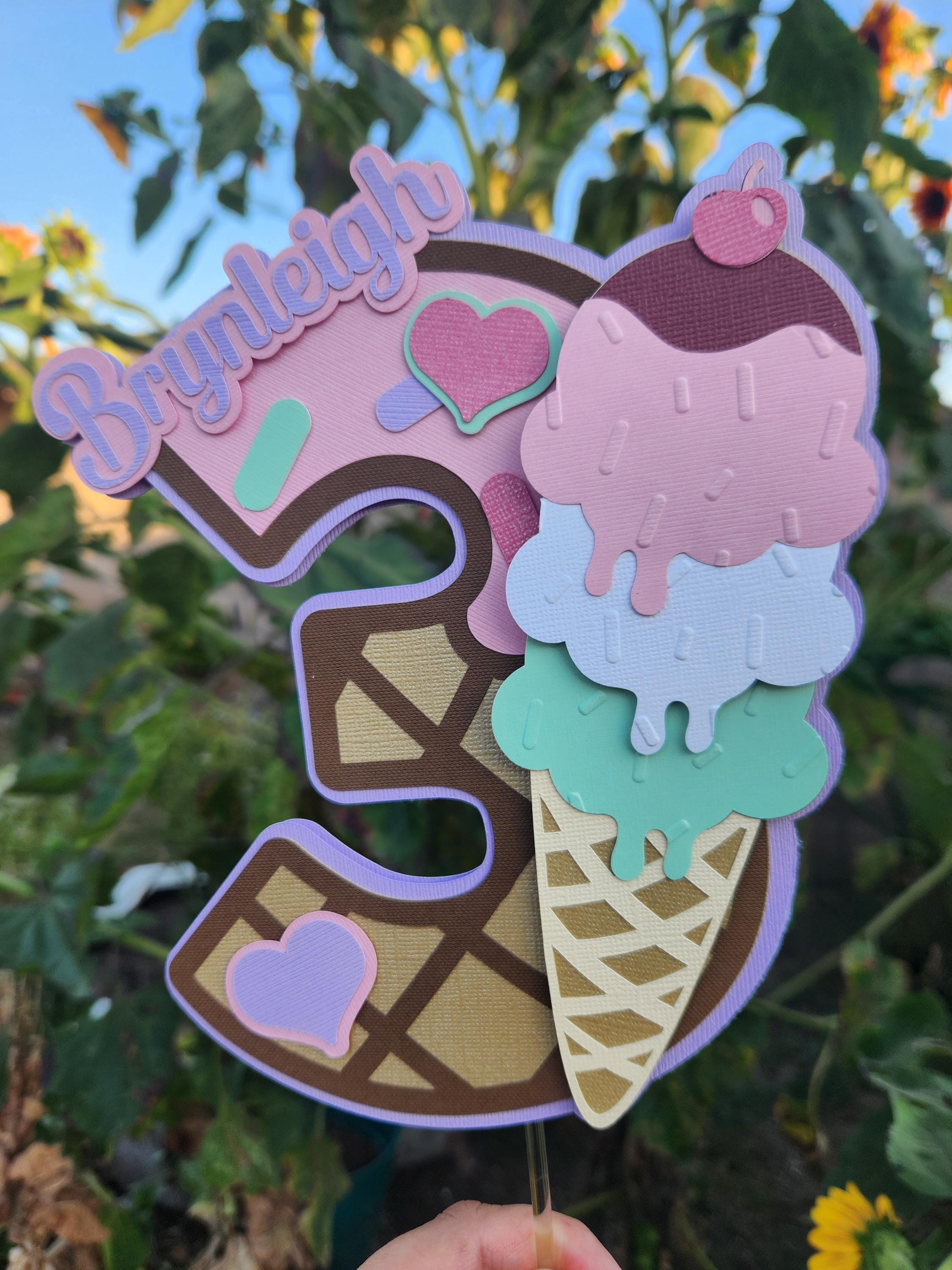 Ice Cream Cake Topper personalized