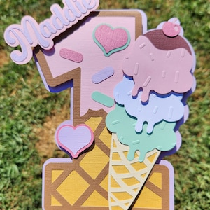 Ice Cream Cake Topper personalized