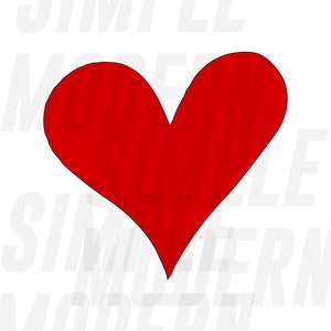 Valentines Day Svg File, Hand Drawn Simple Red Heart SVG, Instant Download Vector Files, Printable Wall Art, DIGITAL DOWNLOAD