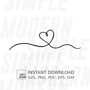 Handgezeichnetes Herz an einer Schnur SVG-Dateien, Illustrations-Veilchen für Valentinstag Becher oder T-Shirt-Design, DIGITALER DOWNLOAD Schneidedatei