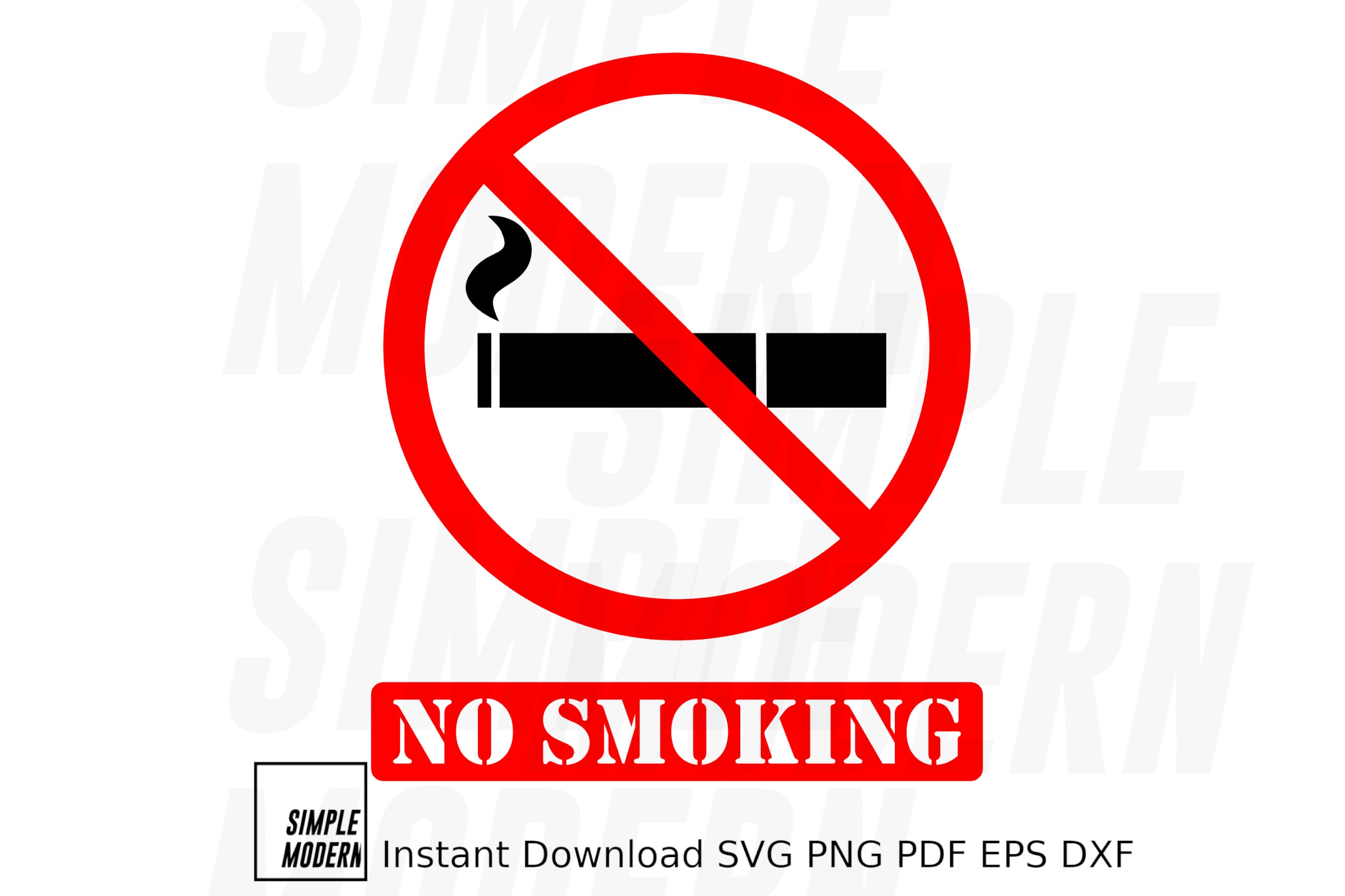 No Smoking Sign SVG, Digital Download Business Signage for Non Smoking