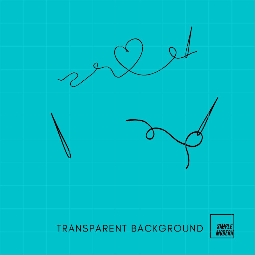 Hand Drawn Thread and Needle SVG, Simple Sewing Line Drawing, Instant ...