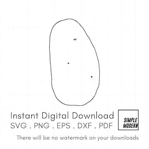 Pomme de terre dessinée à la main SVG, dessin au trait minimaliste, clipart jardinage, téléchargement numérique instantané pour la découpe et l'impression, icône de dessin de légumes