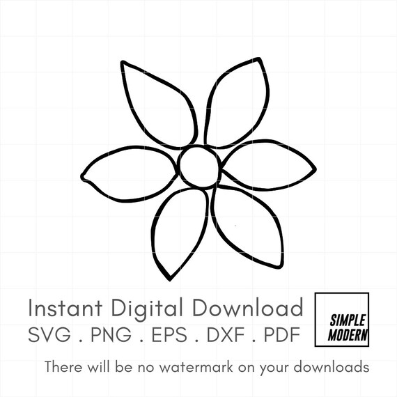 Hand drawn daisy outline svg, spring blossom floral sketch ...