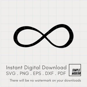 Symbole de l'infini pour toujours et toujours SVG, pinceau calligraphie Lemniscate Clipart vectoriel, signe de l'infini minimaliste, fichier de coupe Cricut Silhouette