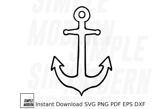 Nautical Anchor SVG, Anchor Drawing Vector Art Print Instant