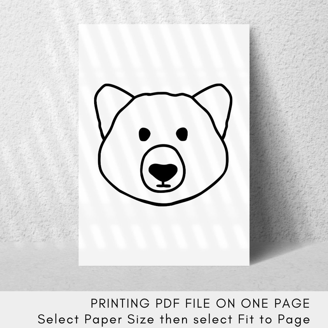 Bear Face SVG Files, Simple Outline Bear Drawing Vector File for ...