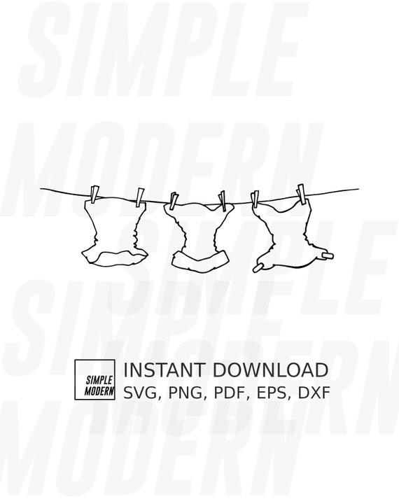 Digital Download Clothesline SVG Hanging Opened Cloth Etsy