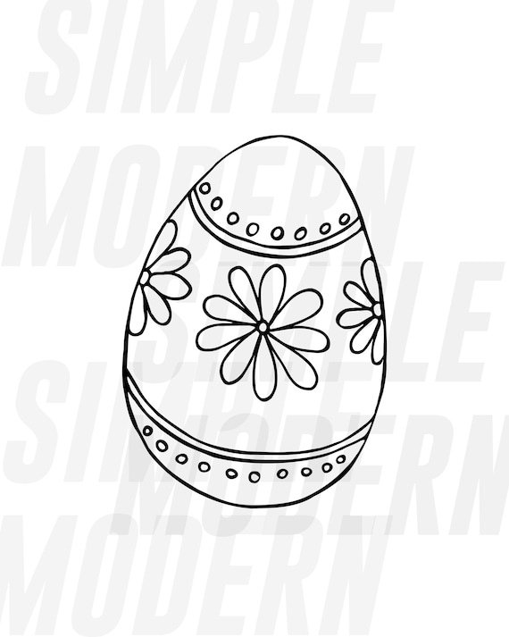 Download Easter Egg Svg Boho Easter Svg Easter Clipart Black And White Hand Drawn Easter Egg Doodle Sketch Instant Digital Download Printable B3