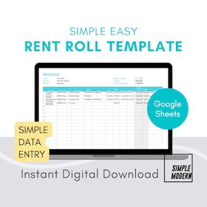 Rent Roll Template Google Sheets Spreadsheet, Instant Download, Property Portfolio, Tenants Information Snapshot in One Page, Easy Print