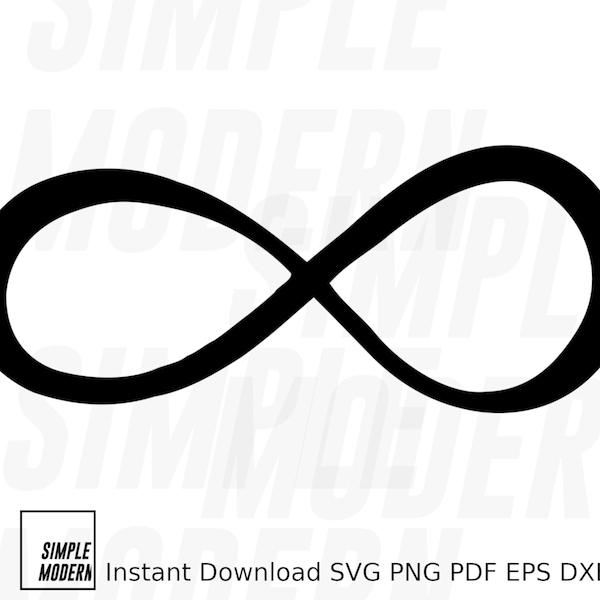 Infinity Symbol SVG, Calligraphy Brush Lemniscate Curve Image Instant Download Vector Files for Cutting and Printing, pdf png eps dxf Files
