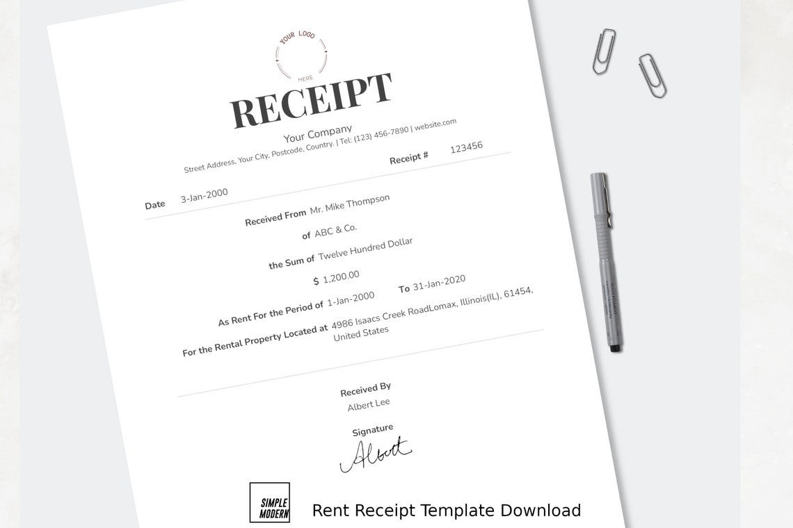 Rent Receipt Template Victoria