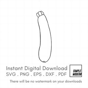 Courgettes SVG dessinées à la main, dessin au trait végétal minimaliste, vecteur d'illustration de contour de décoration de cuisine, téléchargement numérique pour la coupe et l'impression
