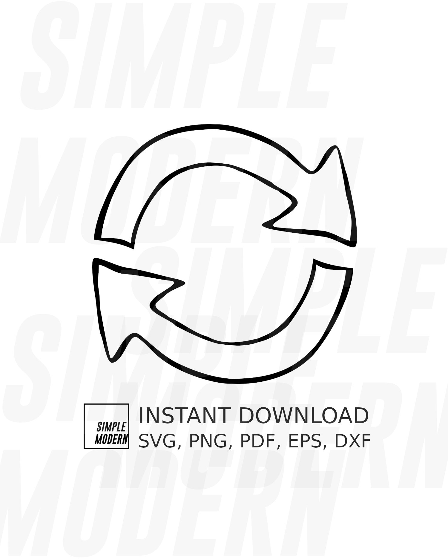 Arrow in Circle Svg File for Cricut, Two Arrows Outline Cut File, Hand