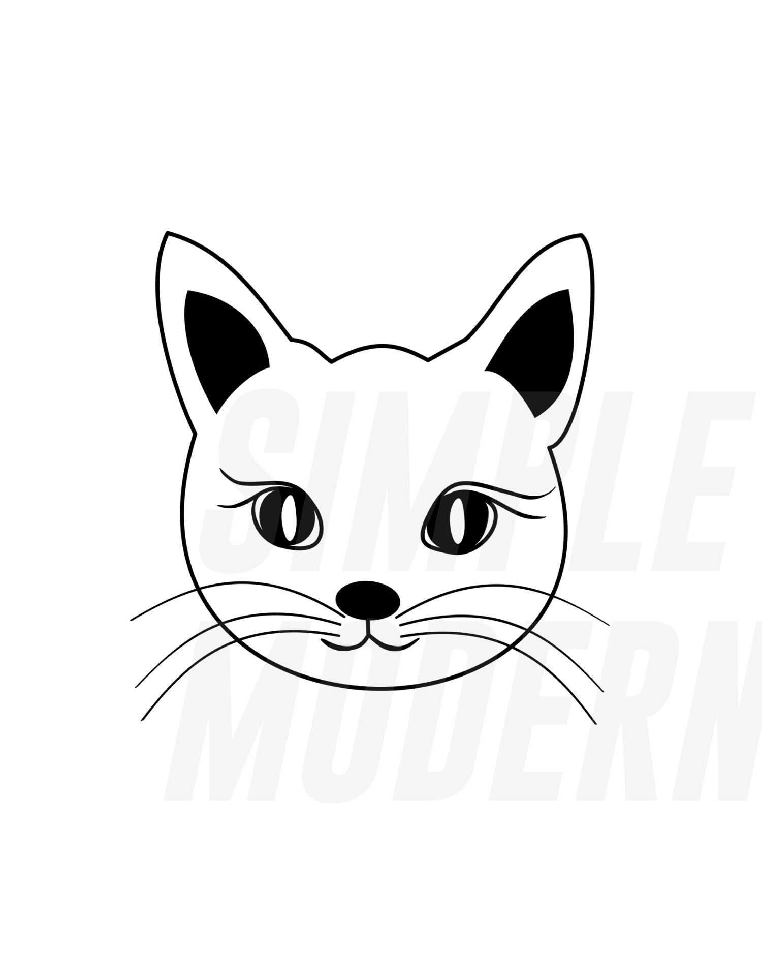 Download Cat Face Svg Cat Svg Cute Kitty Clipart Kitten Round Eyes Etsy