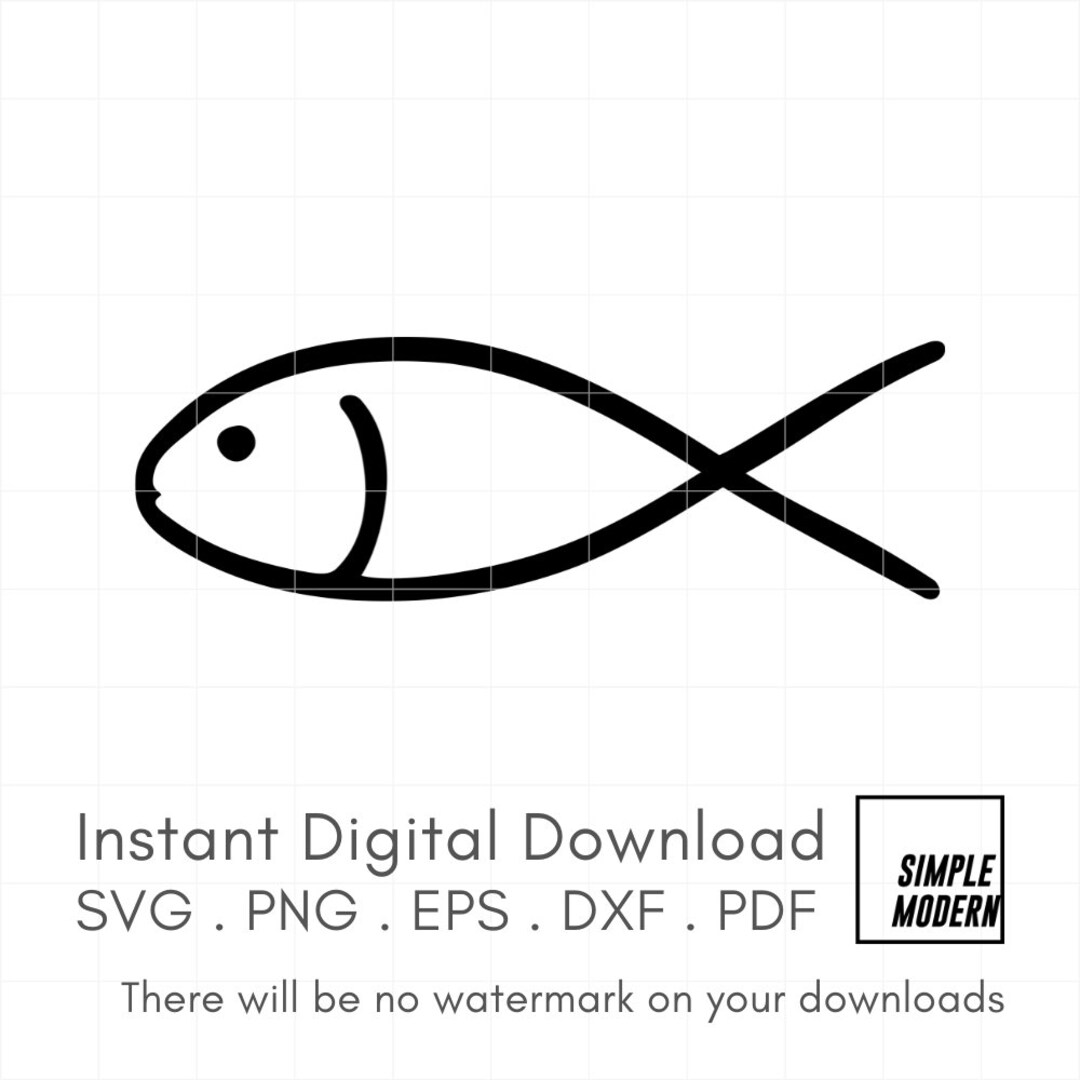 Fish SVG File Instant Download for Cutting and Printing, Unique Simple ...