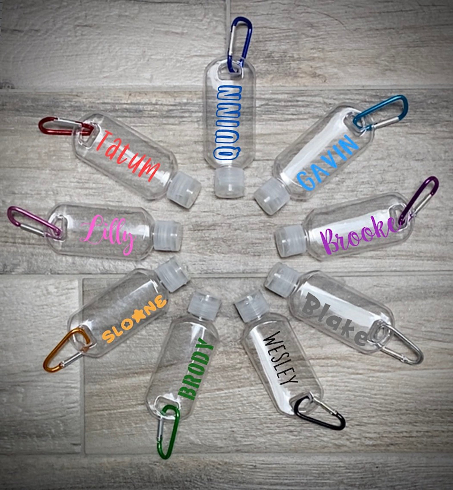 Personalized Hand Sanitizer Key Chain Travel Hand Sanitizer Etsy
