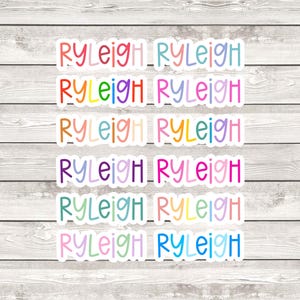 Personalized girls name sticker, custom name label for water bottle, daycare, school, girls gift