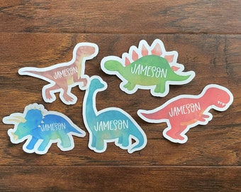 Water resistant dinosaur labels for daycare, school, etc.