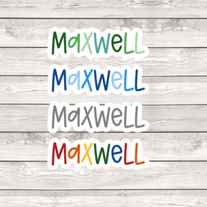 Personalized custom boys name water resistant label for daycare, school, etc.
