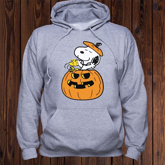 Pumpkin Snoopy sweatshirt/ Halloween Woodstock hoody/ Snoopy Etsy