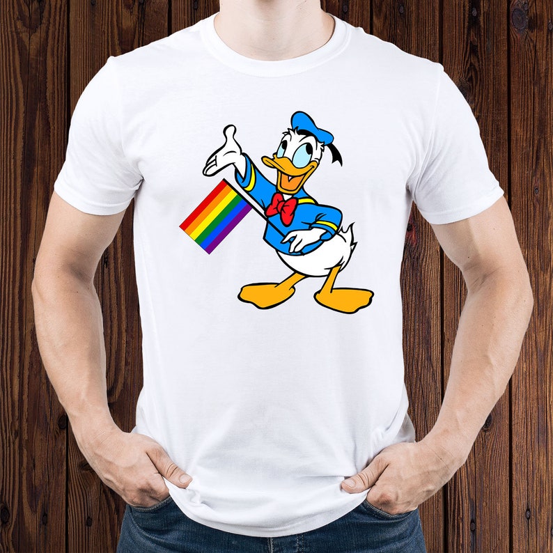 Donald duck t-shirt/ Pride flag t shirt/ Disney pride tshirt/ | Etsy
