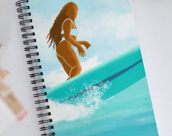 surf journal, coastal gift, birthday gift ideas for women who surf, watersports notepad