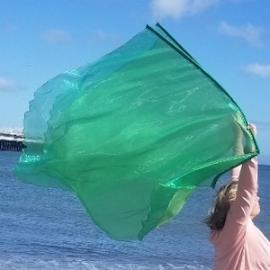 GREEN FLAGS, Green worship Flags, Doubled Green Flags, Praise and Worship Flags Green