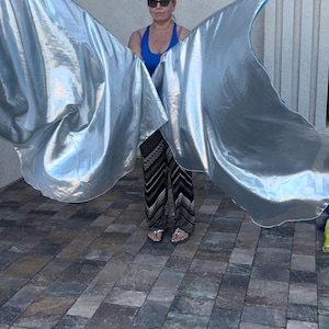 Silver & Blue Metallic  Flags, Silver Worship Flags, Blue Worship flags, Adult Silver Flags, Youth Flags, Adult Flags, Silver Praise Flags