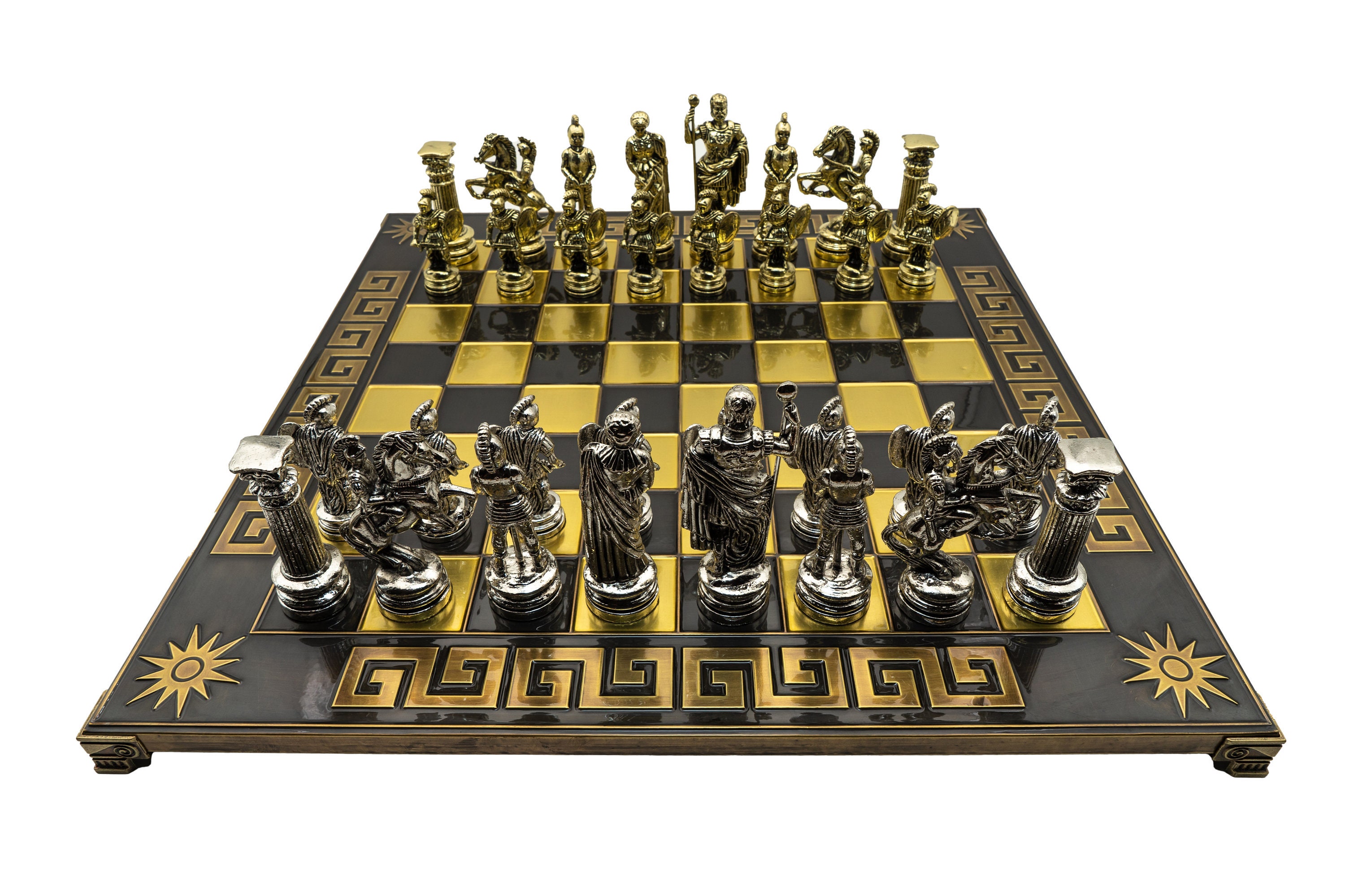 Chess Set Board Games Gift Luxury Premium Ancient Greek Themed Chrome Metal  Gold Silver Pegasus Figure Marble Home Decoration - AliExpress