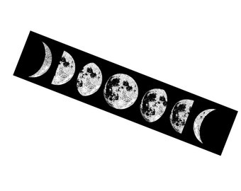 Large Moon Phases/29x11cm Patch/ Occult Patch/ Long Sew on Patch/ Back Patch